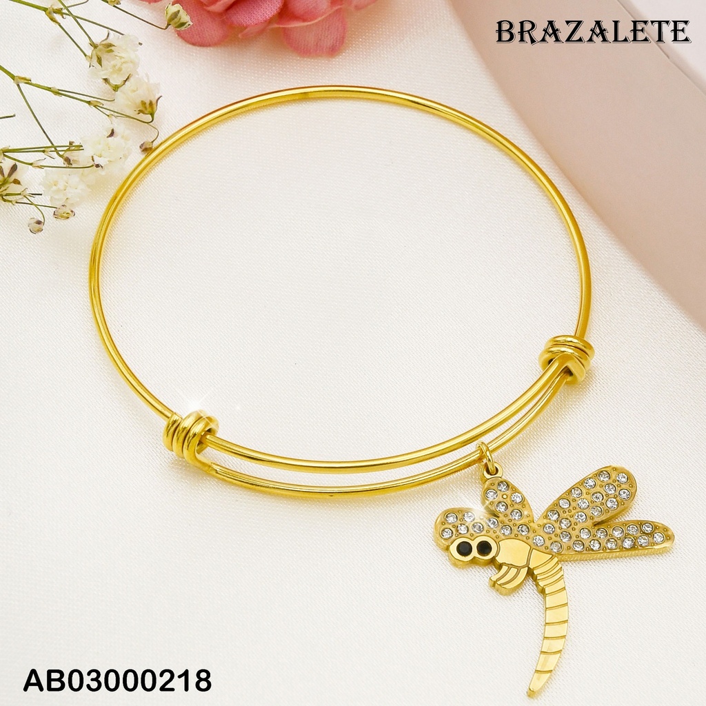 BRAZALETE CON DOS NUDOS DOBLE Y DIJE DE LIBELULA