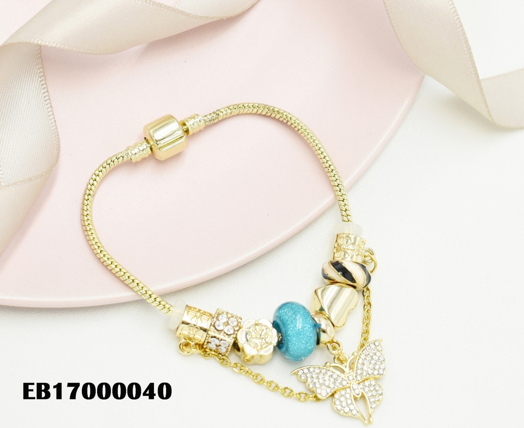 BRAZALETE PANDORA CHARMS DIJE COLGANTE:MARIPOSA C/CADENITA
