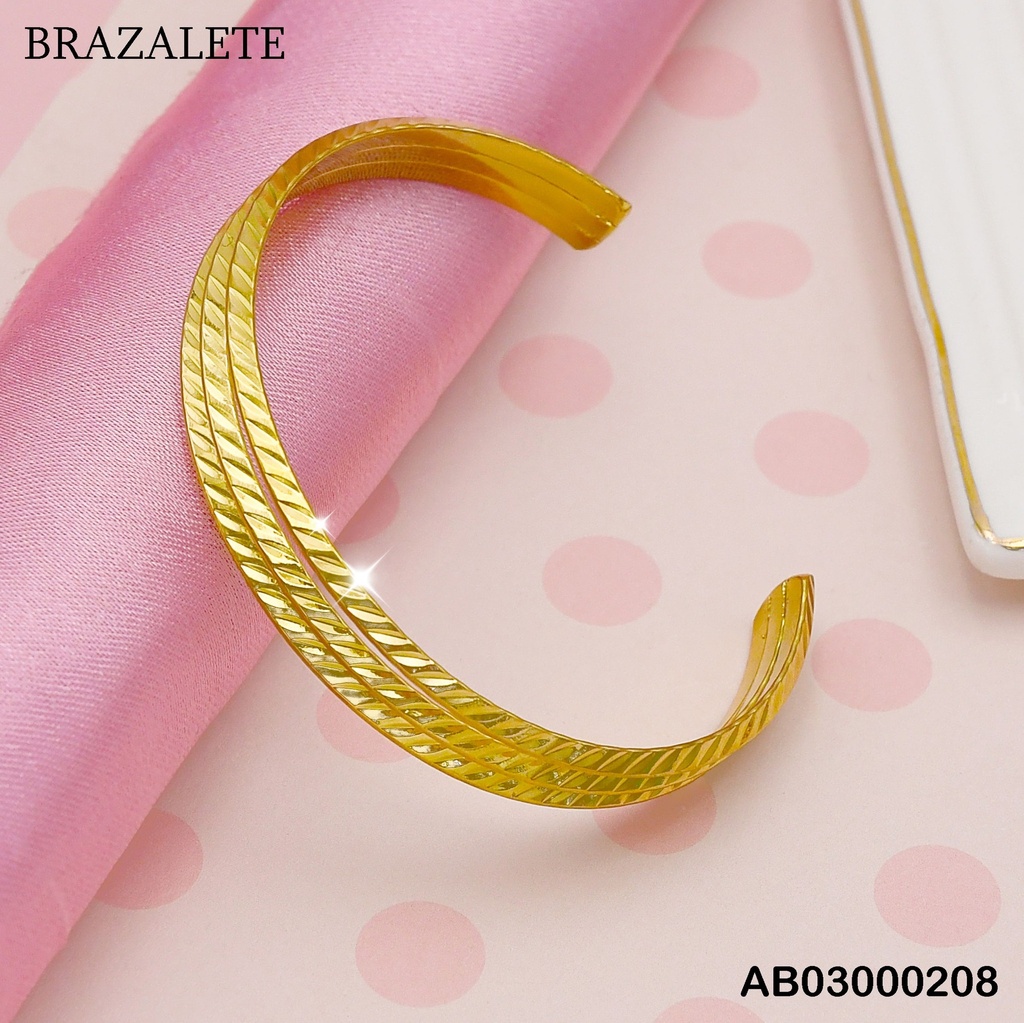 BRAZALETE TRIPLE GRABADO DE HOJA