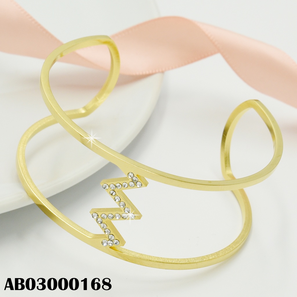 BRAZALETE ZIG ZAG ZIRCONIAS ENTRE 2 LÍNEAS