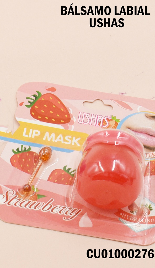 BÁLSAMO LABIAL USHAS LS161F-3 SABOR FRESA
