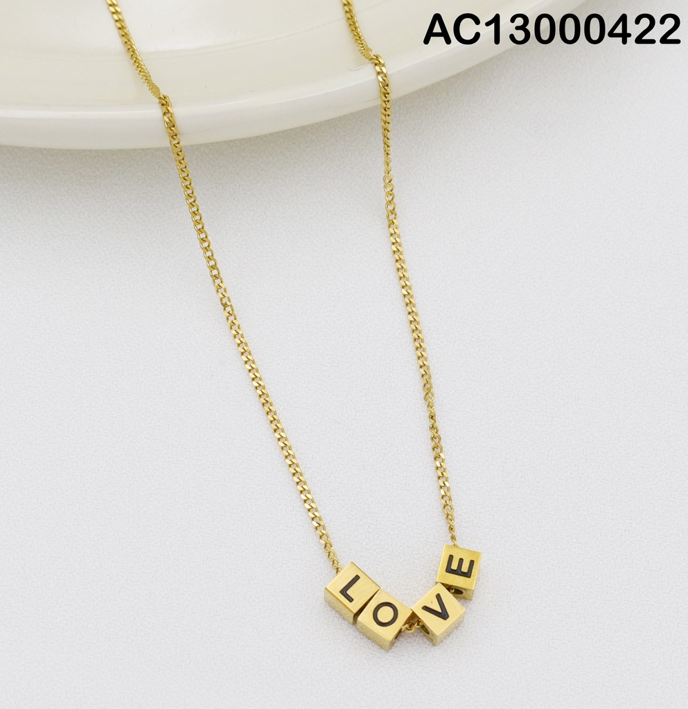 CADENA DIJE CUBOS PALABRA "LOVE"