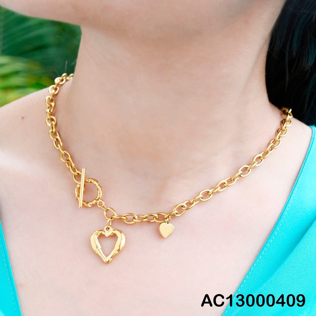 CADENA ESTILO TIFFANY C/CROQUI CORAZÓN CORRUGADO
