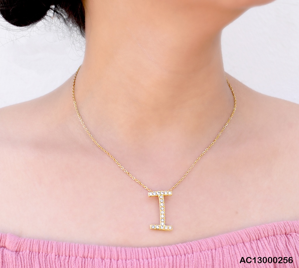 CADENA LETRA CON ZIRCONIAS "I"