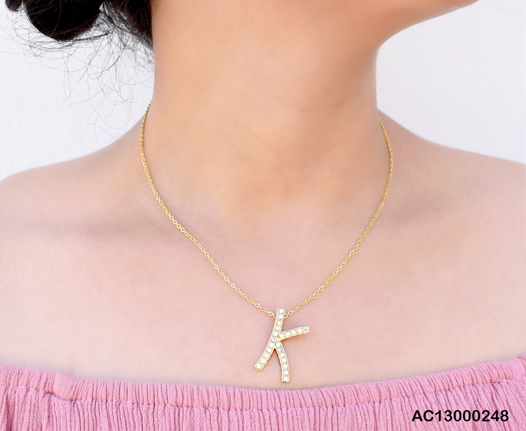 CADENA LETRA CON ZIRCONIAS "K"
