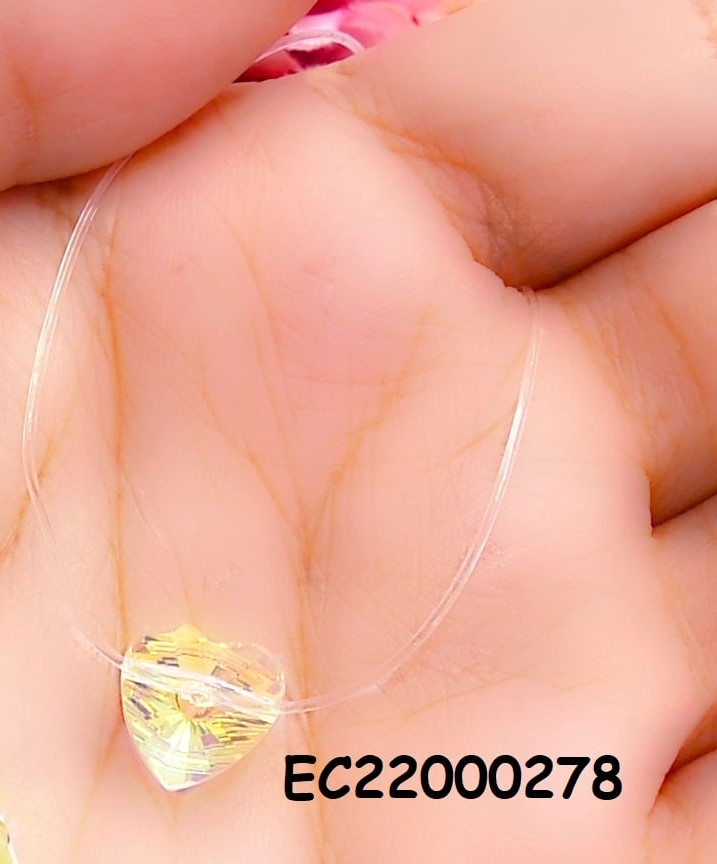 CADENA NYLON DIJE:CORAZÓN DE CRISTAL