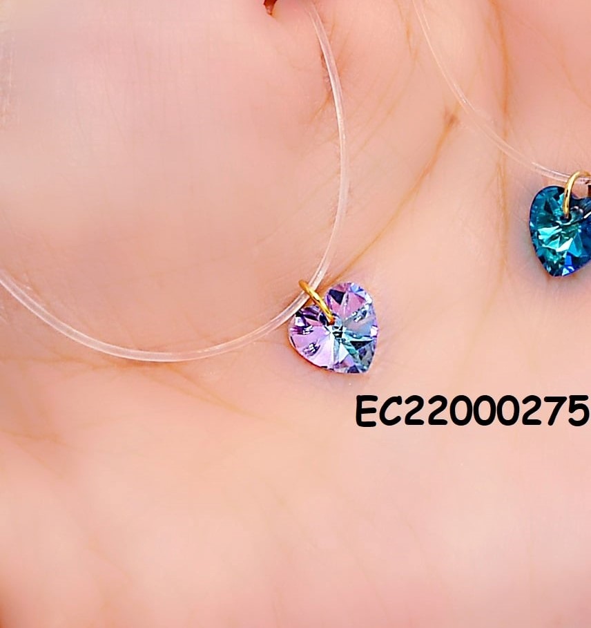 CADENA NYLON DIJE:CORAZÓN MORADO TORNASOL
