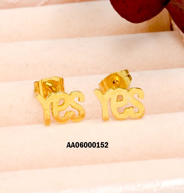 CARTON DE 6 PARES DE ARETES ACERO QUE DICEN YES