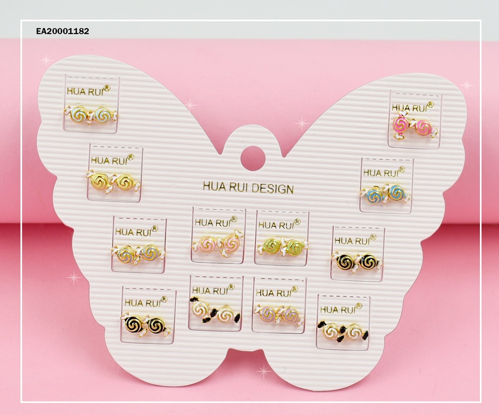 CARTÓN MARIPOSA 12 PARES CARAMELOS COL.VARIOS