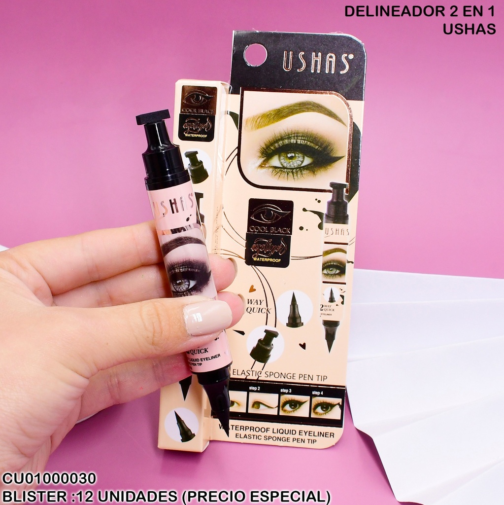 DELINEADOR OJOS COOL BLACK DOBLE USHAS TP303