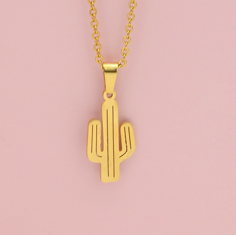 DIJE ACERO DE CACTUS CON LINEAS DENTRO