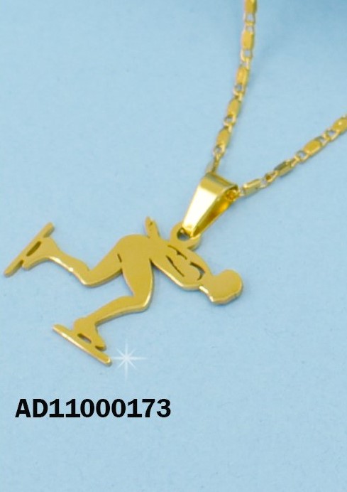 DIJE ACERO DORADO DE HOMBRE CON PATINES DE SKY