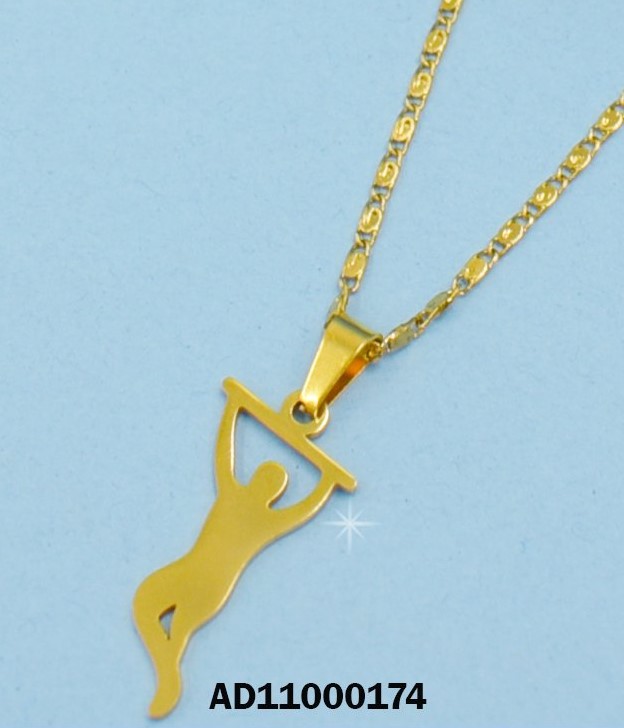 DIJE ACERO DORADO DE HOMBRE TRAPECISTA