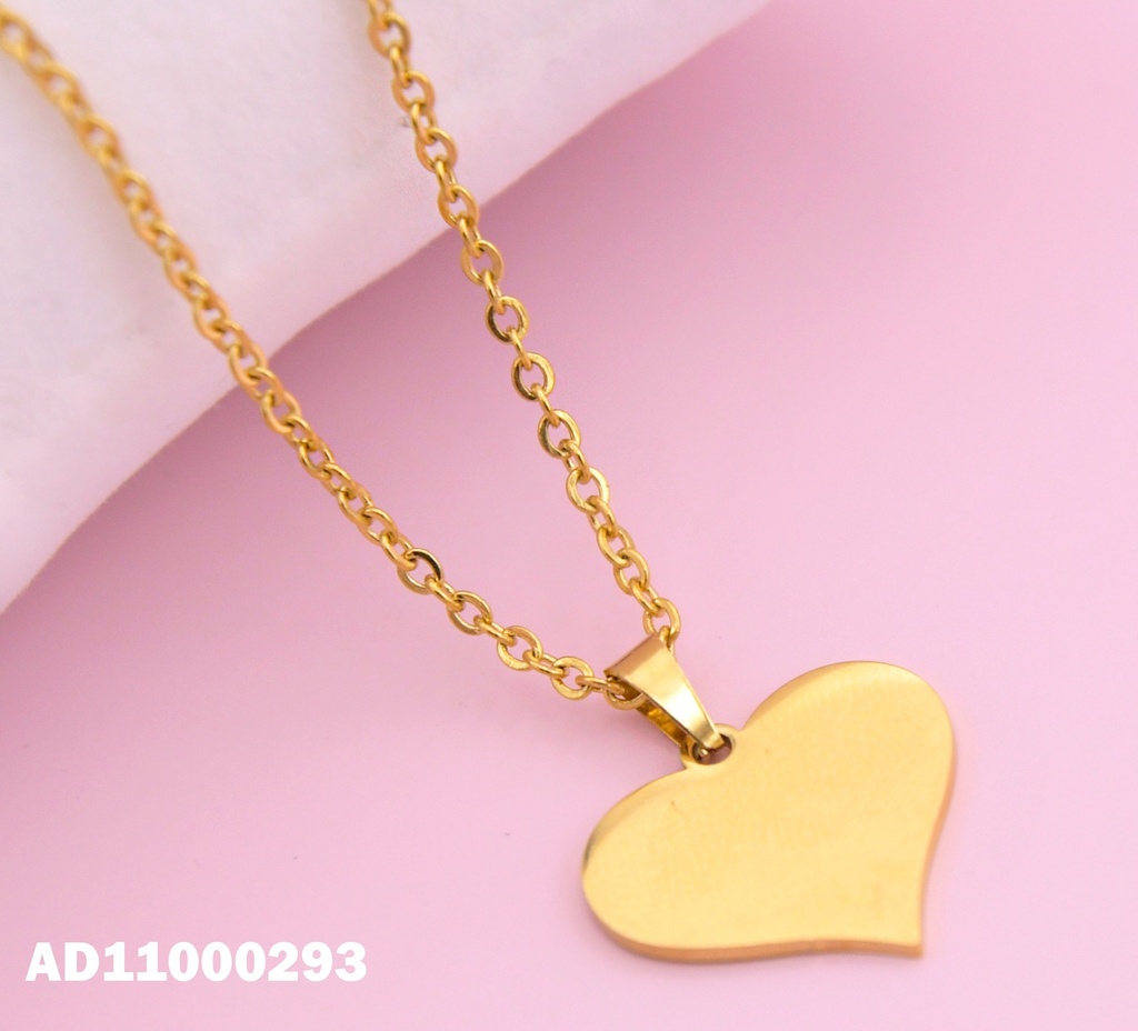 DIJE PLACA DORADA CORAZÓN 20MM