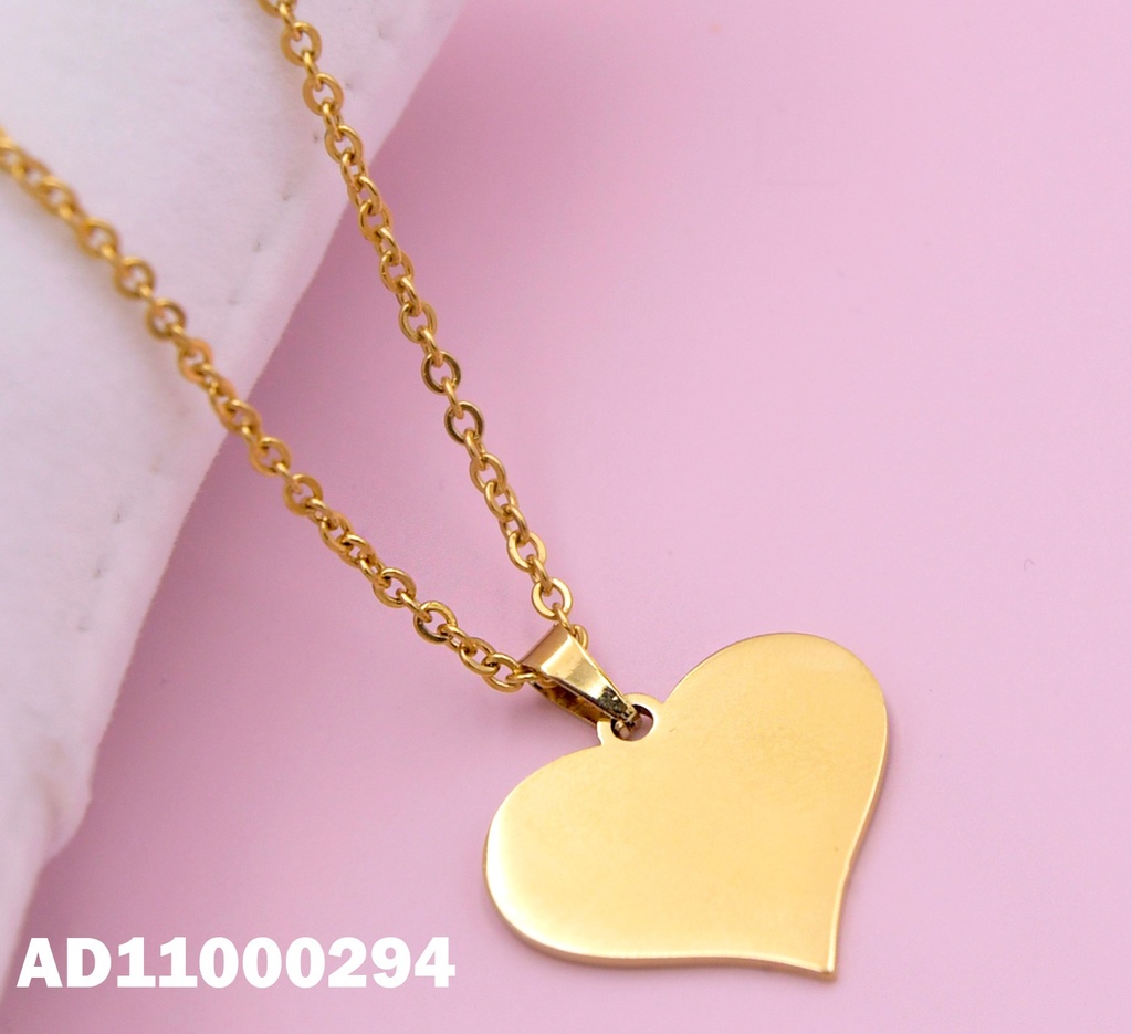 DIJE PLACA DORADA CORAZÓN 22MM