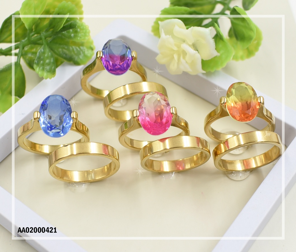 DÚO ANILLOS COMPROMISO ZIRC.OVALADA RED.COL.TORNASOL