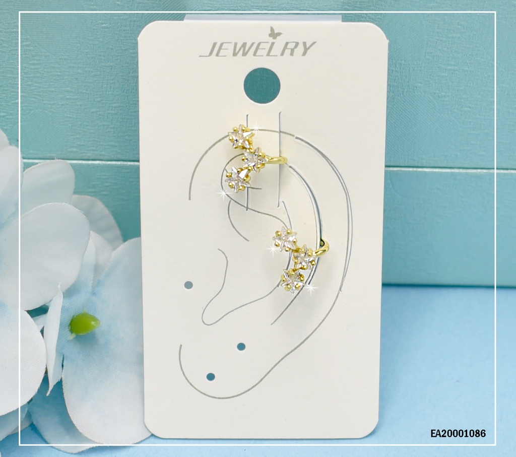 DÚO ARETES CAMALEÓN TRES ZIRCONIAS