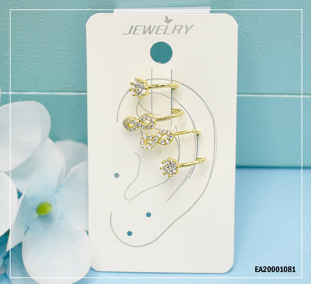 DÚO ARETES CAMALEÓN ZIRCONIA/INFINITO ZIRCONIAS