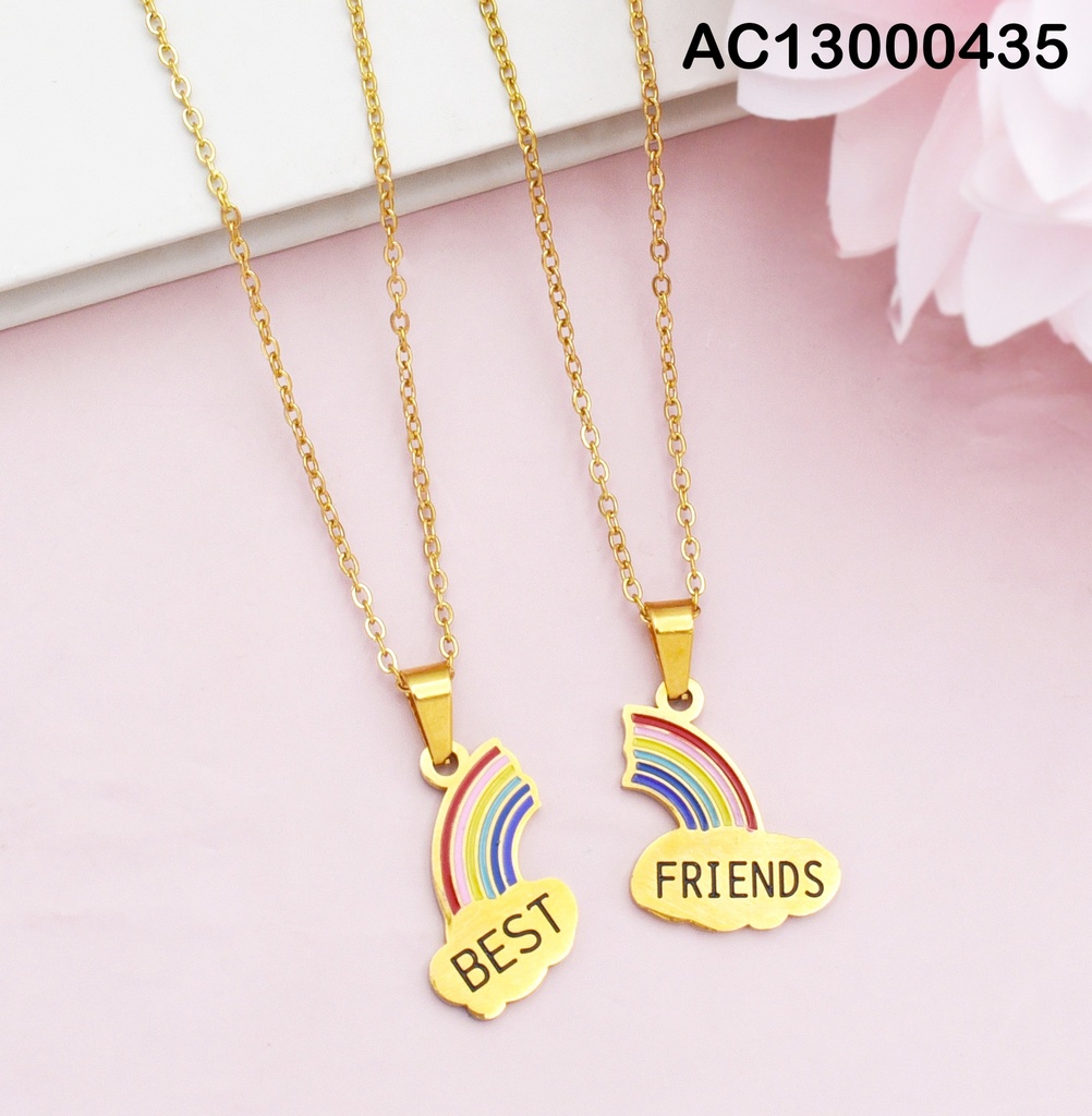 DÚO CADENAS ARCOIRIS EN NUBE"BEST - FRIENDS"