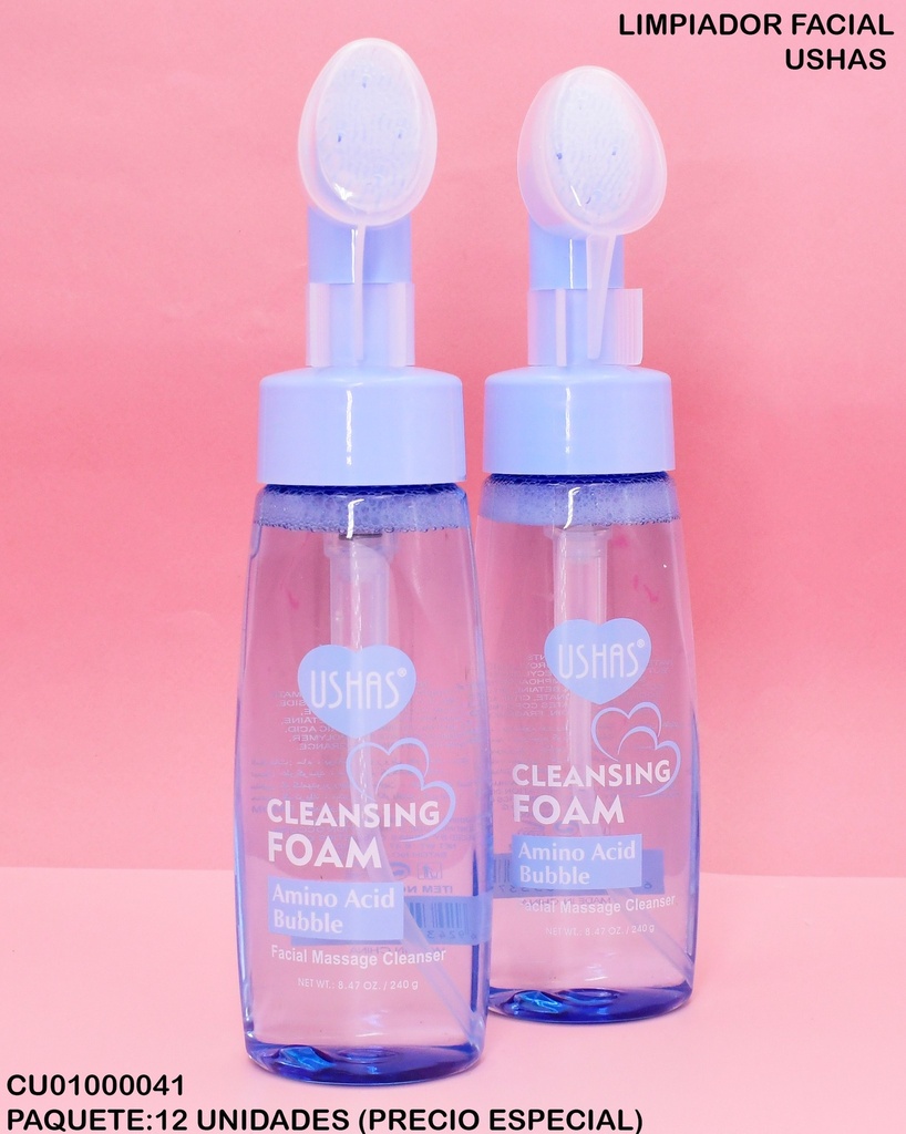 ESPUMA LIMPIADORA C/CEPILLO USHAS AMINOACIDO HA072 8.47OZ