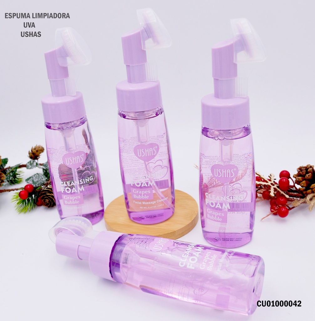 ESPUMA LIMPIADORA C/CEPILLO USHAS UVAS HA073 8.47OZ