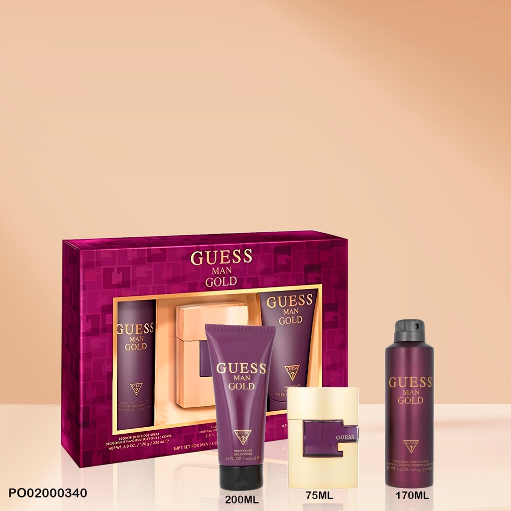 ESTUCHE GUESS MAN GOLD 3 PCS