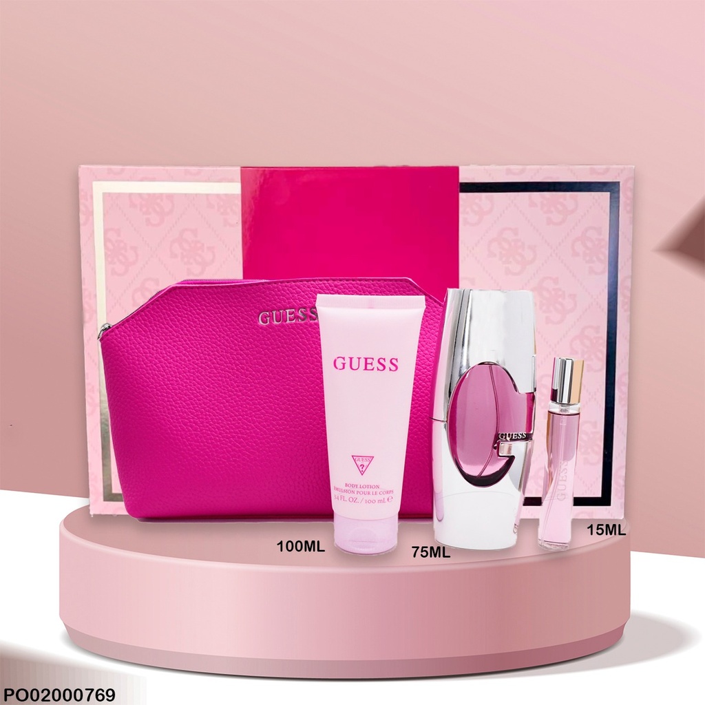 ESTUCHE PERFUMES GUESS 3PCS C/COSMETIQUERA