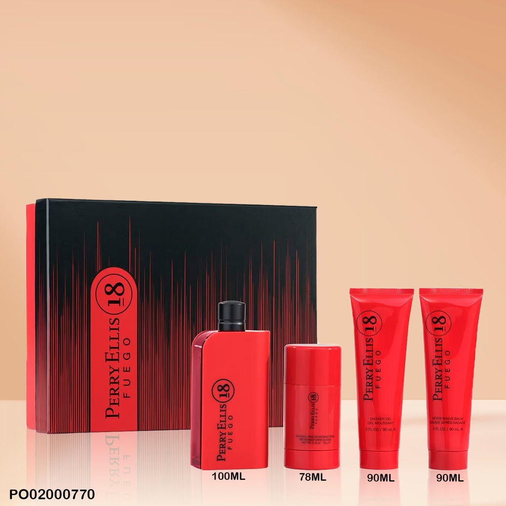 ESTUCHE PERFUMES PERRY ELLIS FUEGO 18 4PCS