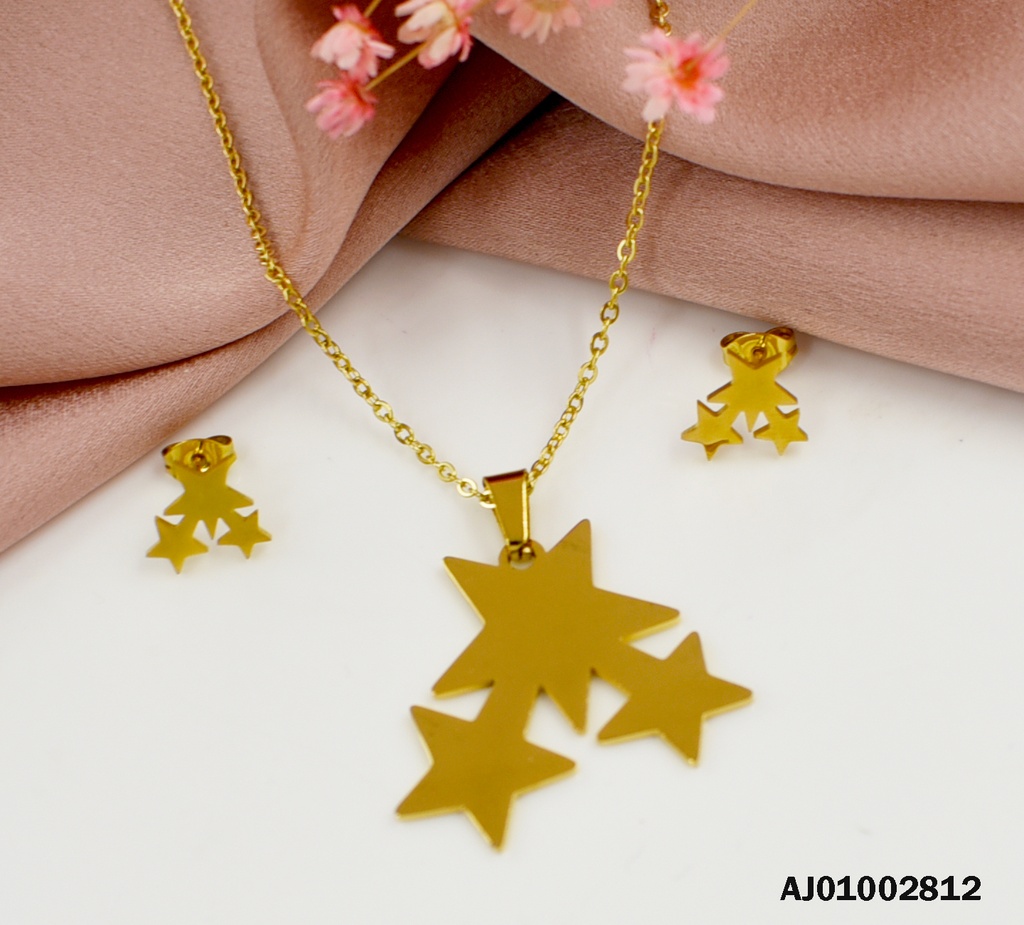 JUEGO 3 PLACAS DE ESTRELLA DORADAS