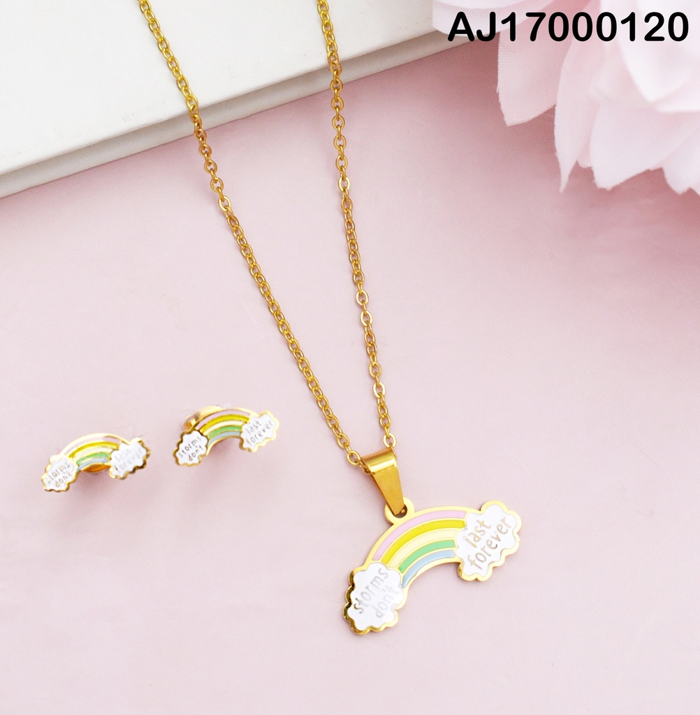 JUEGO ARCOIRIS EN NUBES "BEST FOREVER" C/ZIRCONIA