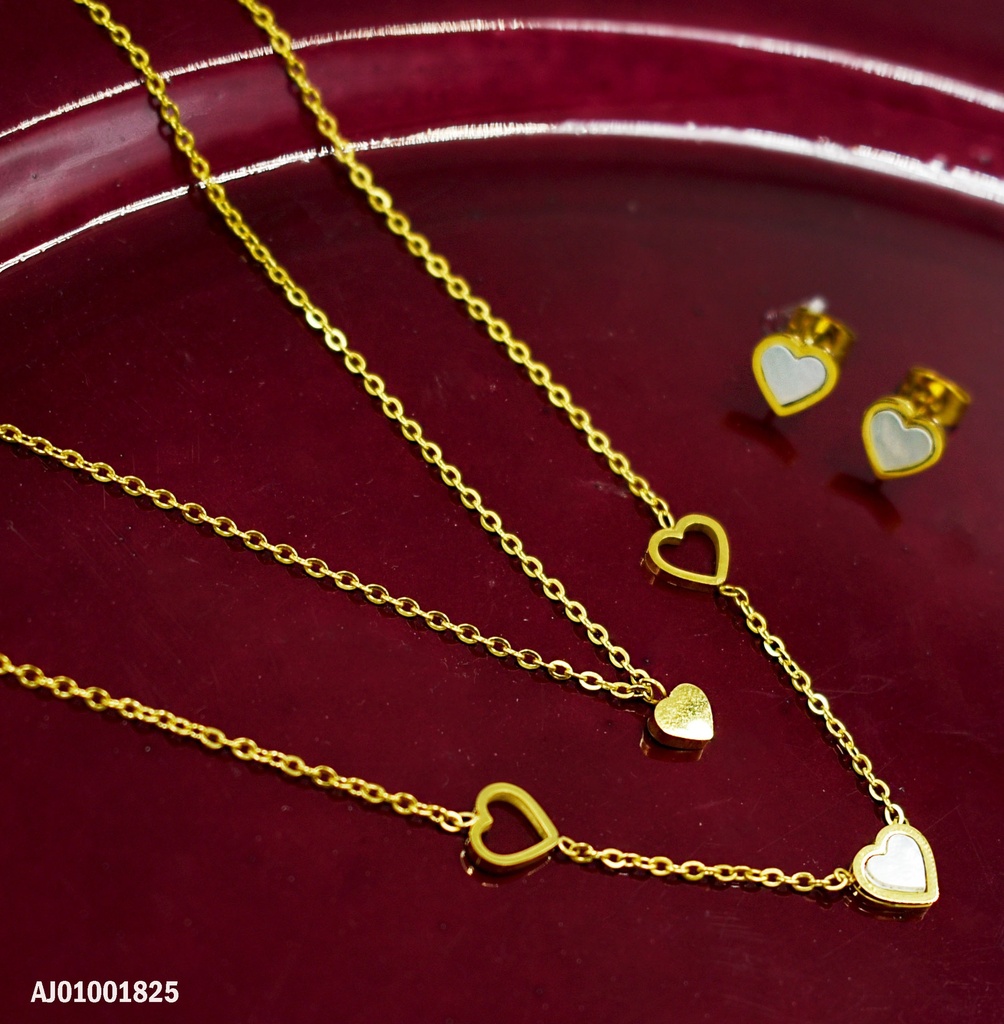 JUEGO ARETES CORAZÓN CONCHA NÁCAR (NPE2025)