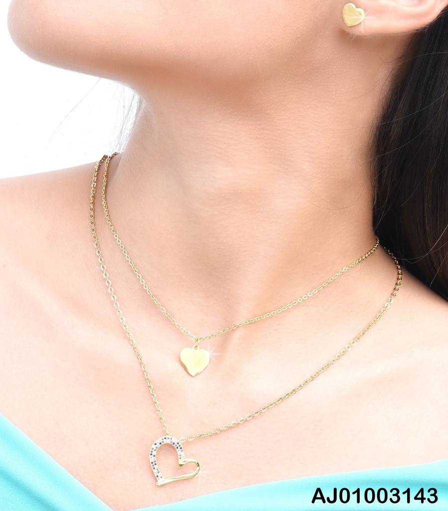 JUEGO ARETES PLACA💛 DOBLE CAD.CROQUI IRREGULAR ZIRC.COL