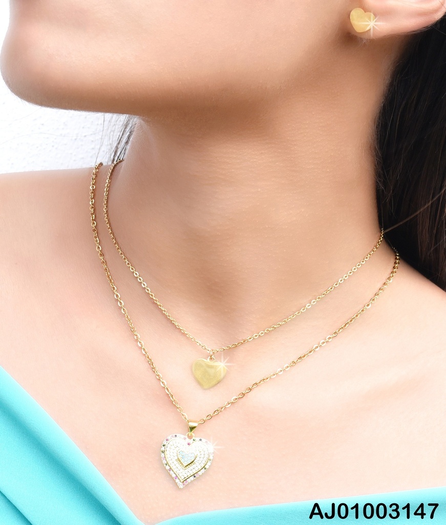 JUEGO ARETES💛 DOBLE CAD DIJE ZIRCONIAS COL (P.E.NOV2025)
