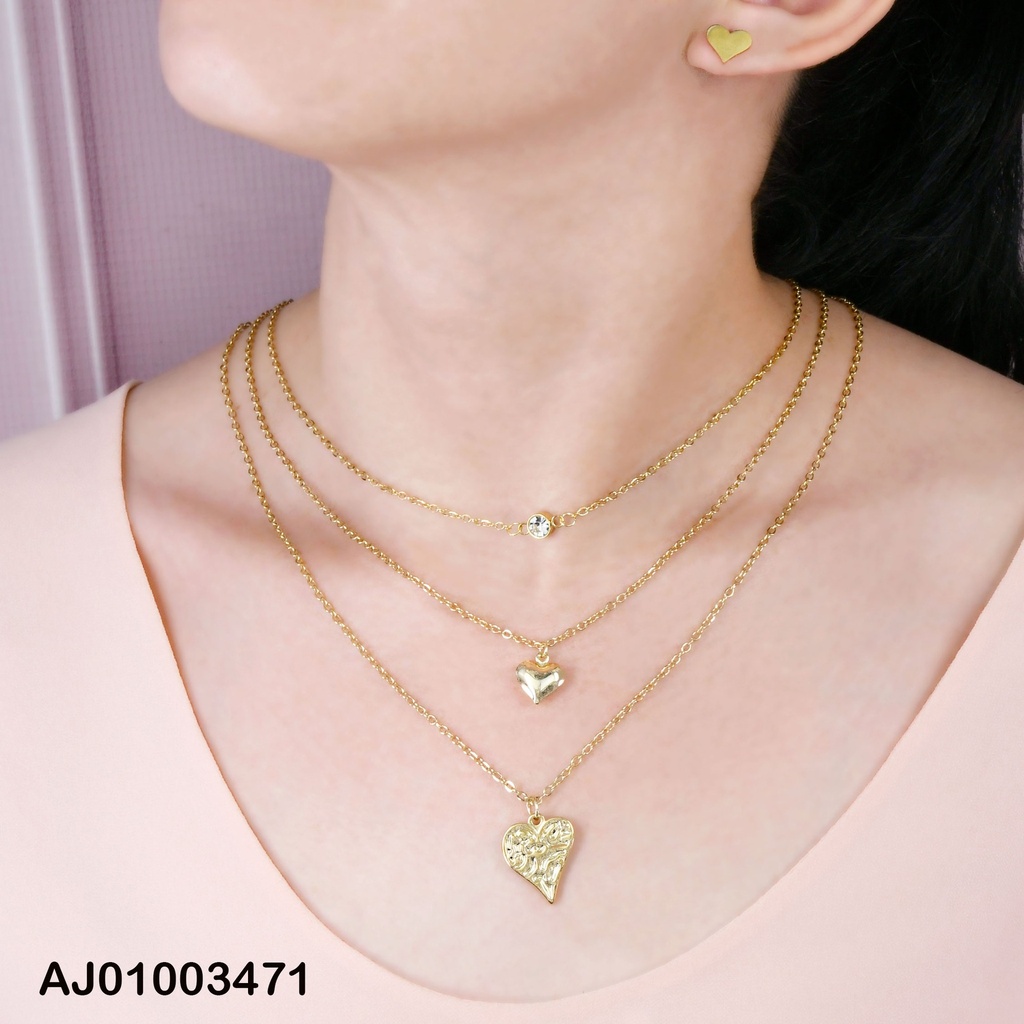 JUEGO CDN ACERO TRIPLE CON ZIRCONIA, CORAZON RELLENO Y CORAZON CON TEXTURA