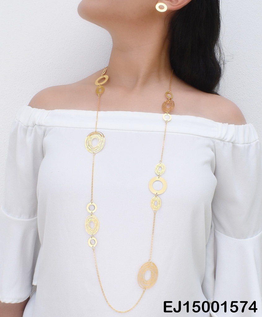 JUEGO COLLAR CÍRCULOS APLANADOS/CÍRCULOS VARIOS