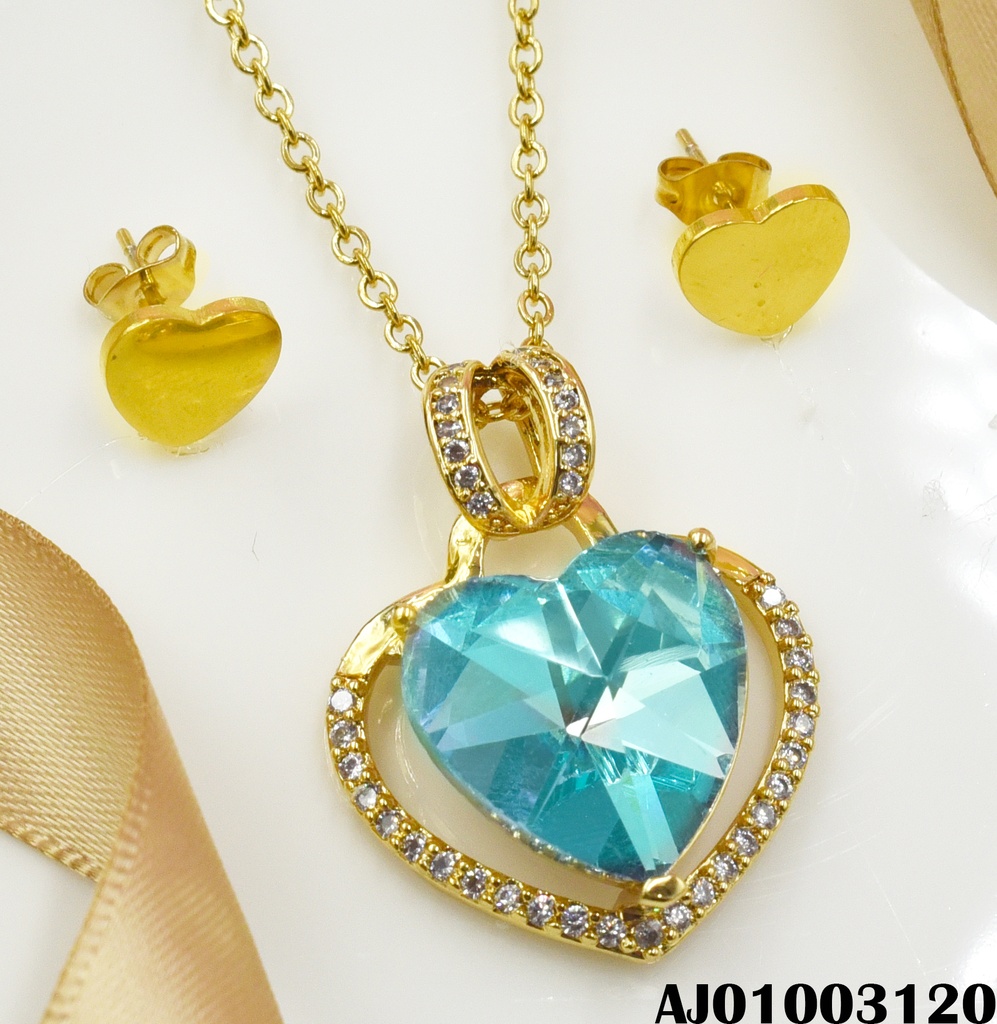 JUEGO CORAZONES DETALLES ARETES:PLACAS DIJE:💙 BORDE ZIR