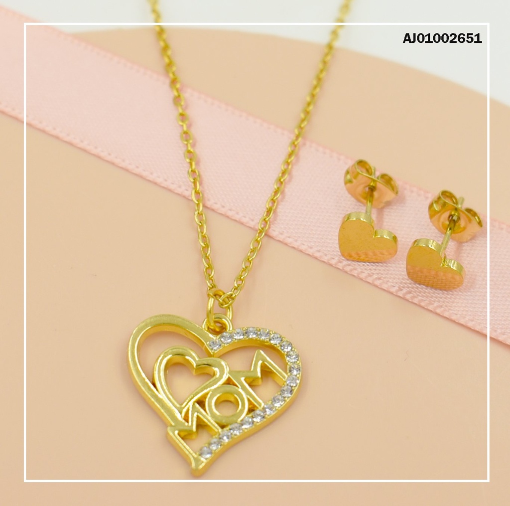 JUEGO CORAZONES DIJE CROQUI CENTRO 🤍MOM