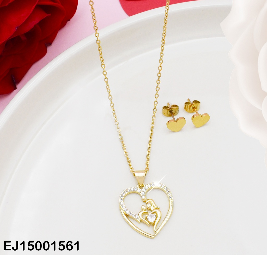 JUEGO CORAZONES DIJE CROQUI ZIRCONIAS PAREJA ZIRC.