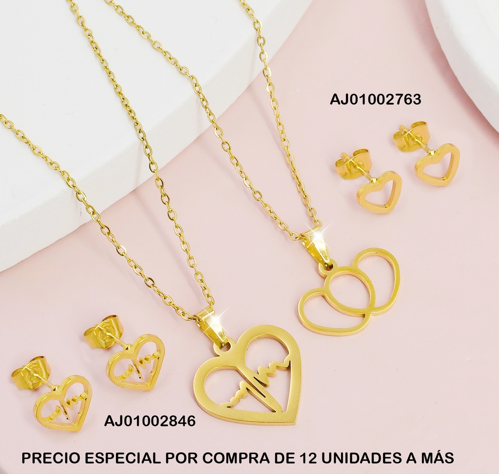 JUEGO CROQUIS CORAZONES DIJE:DOBLE ENTRELAZADOS EC.