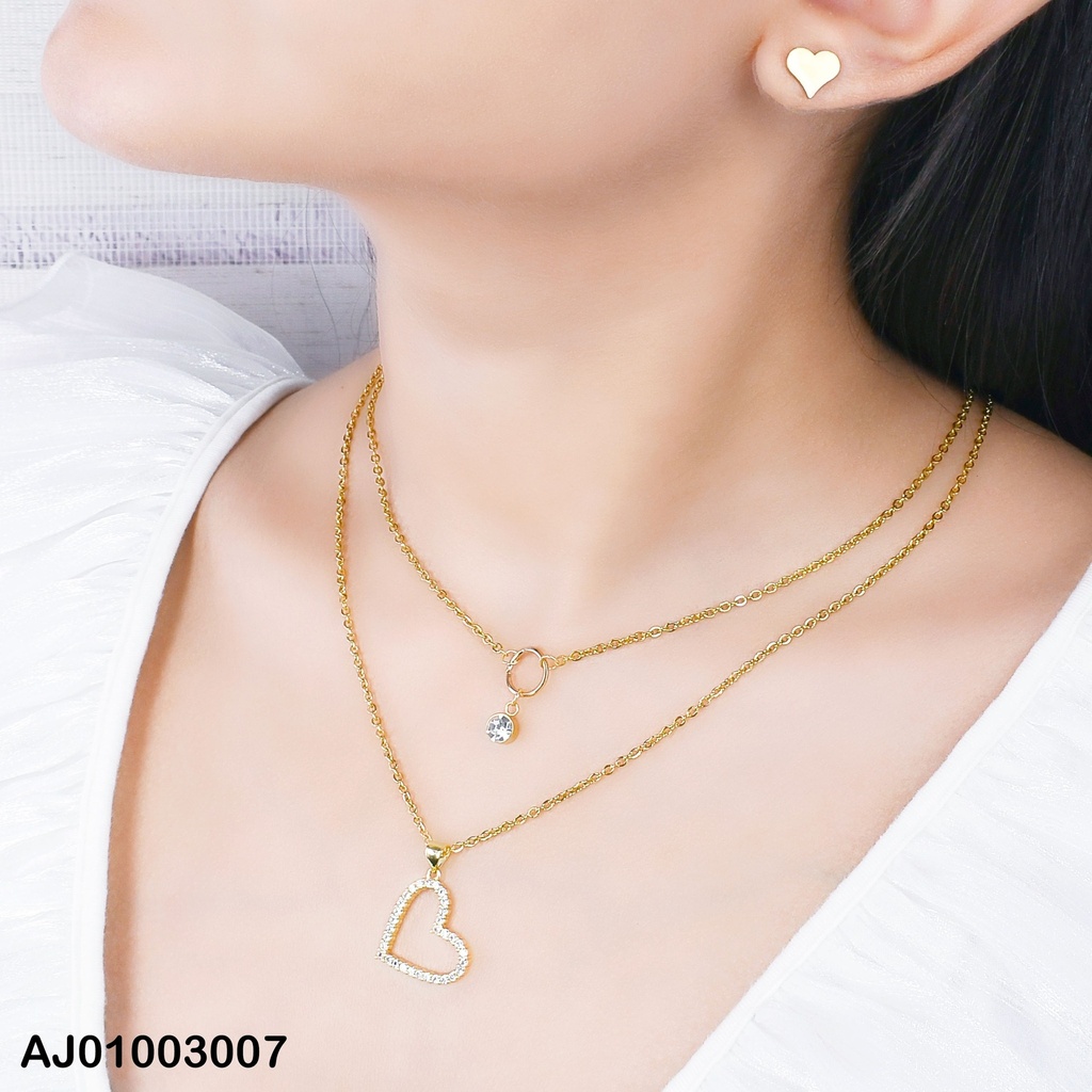 JUEGO CORAZONES DOBLE CAD. DIJES:ZIRCONIA/CROQUI MED🤍ZIRC