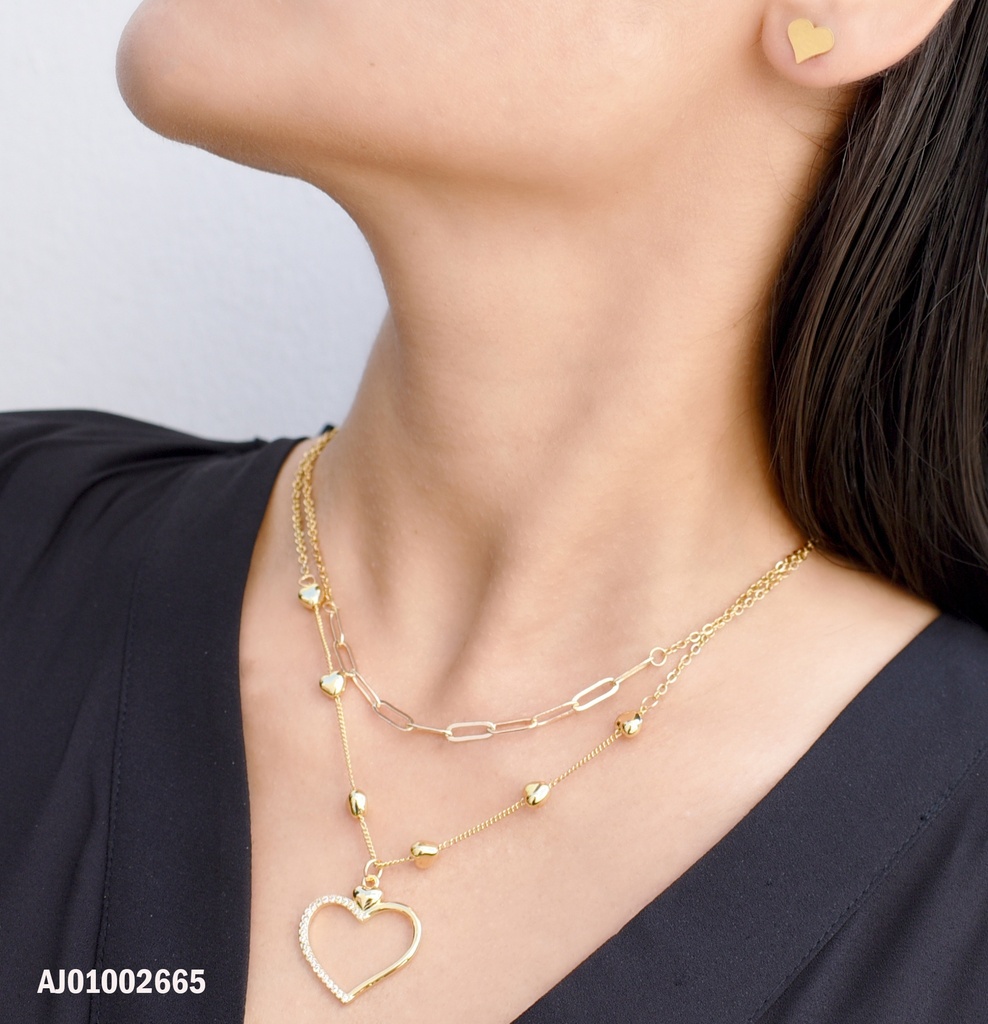 JUEGO CORAZONES DOBLE CAD.ESLABONES/PELOTITAS