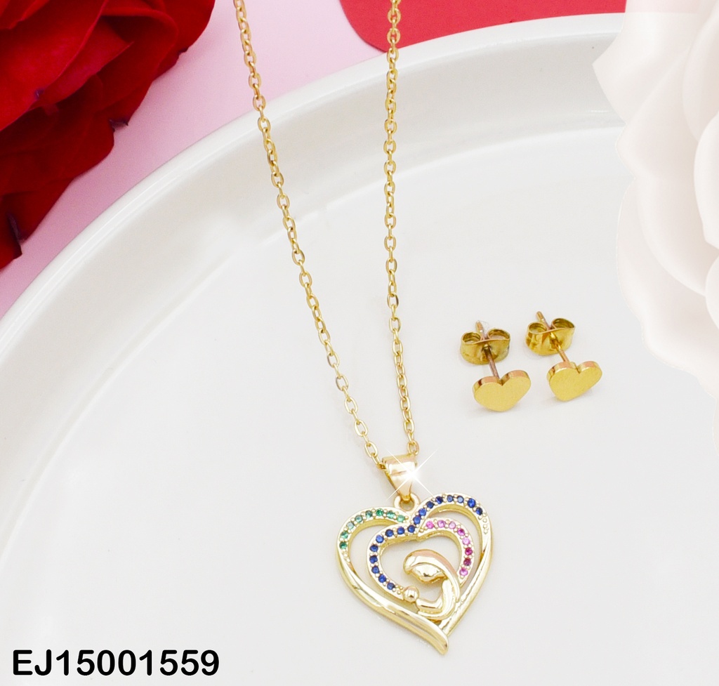 JUEGO CORAZONES DOBLE CROQUI MITAD ZIRC.COL/LISOS