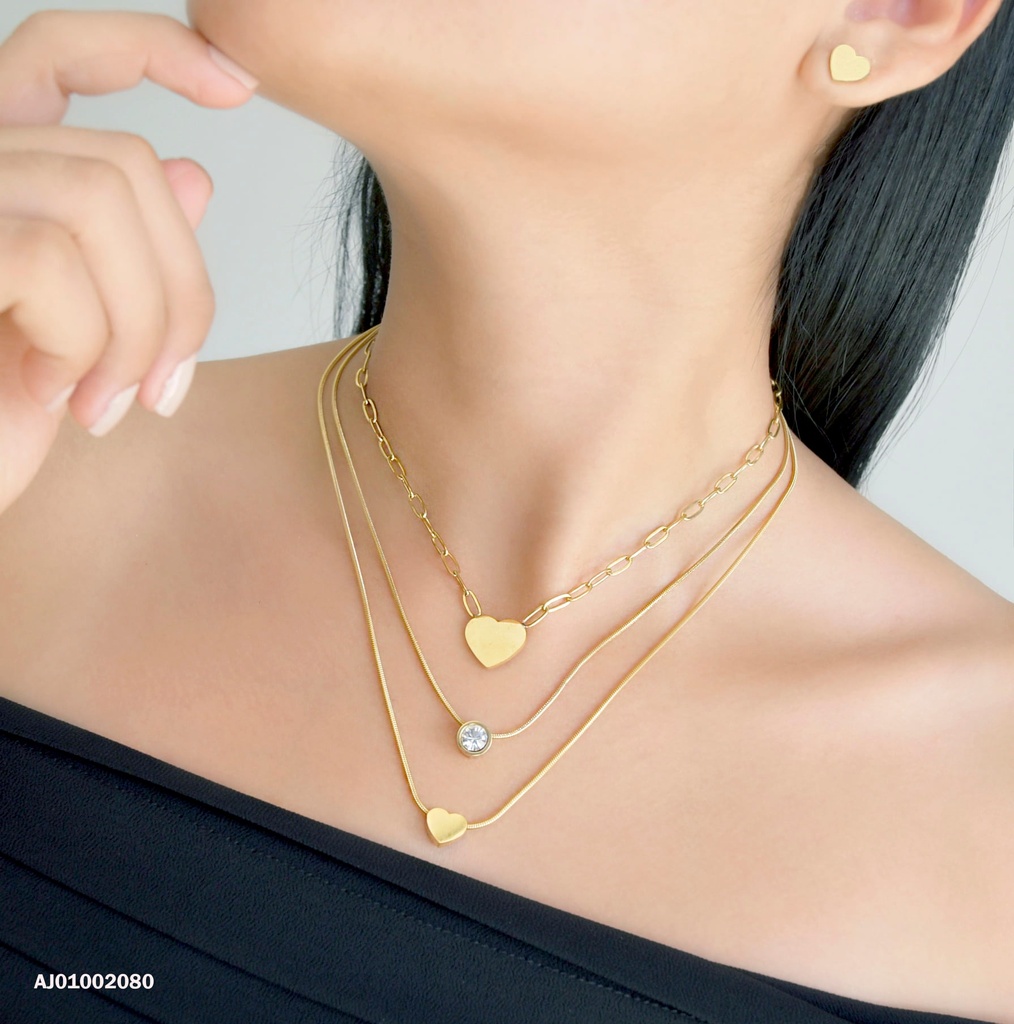 JUEGO CORAZONES/ZIRCONIA GRANDE