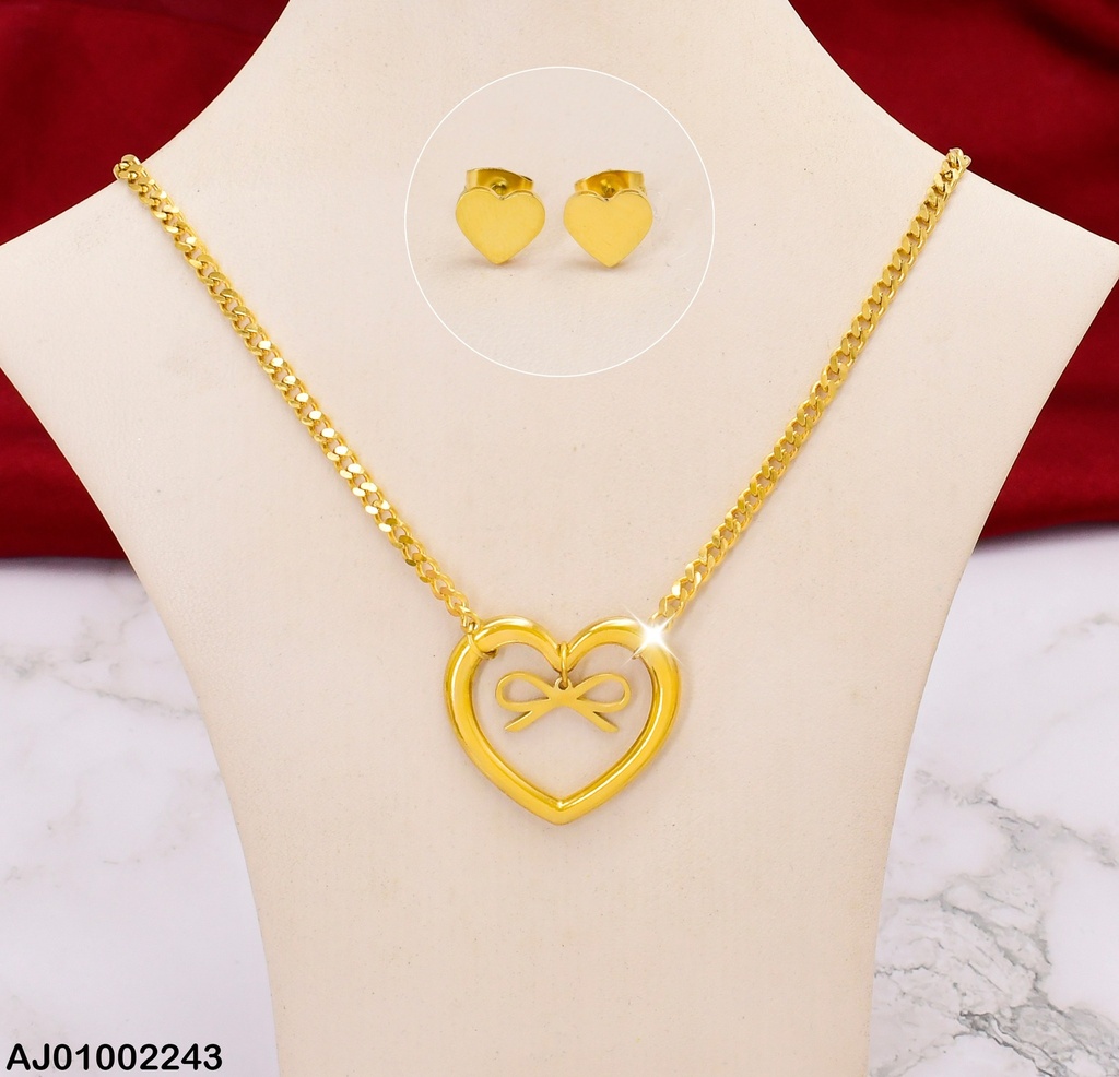 JUEGO CORAZÓN, DIJE CROQUI ♥ LAZO AL CENTRO