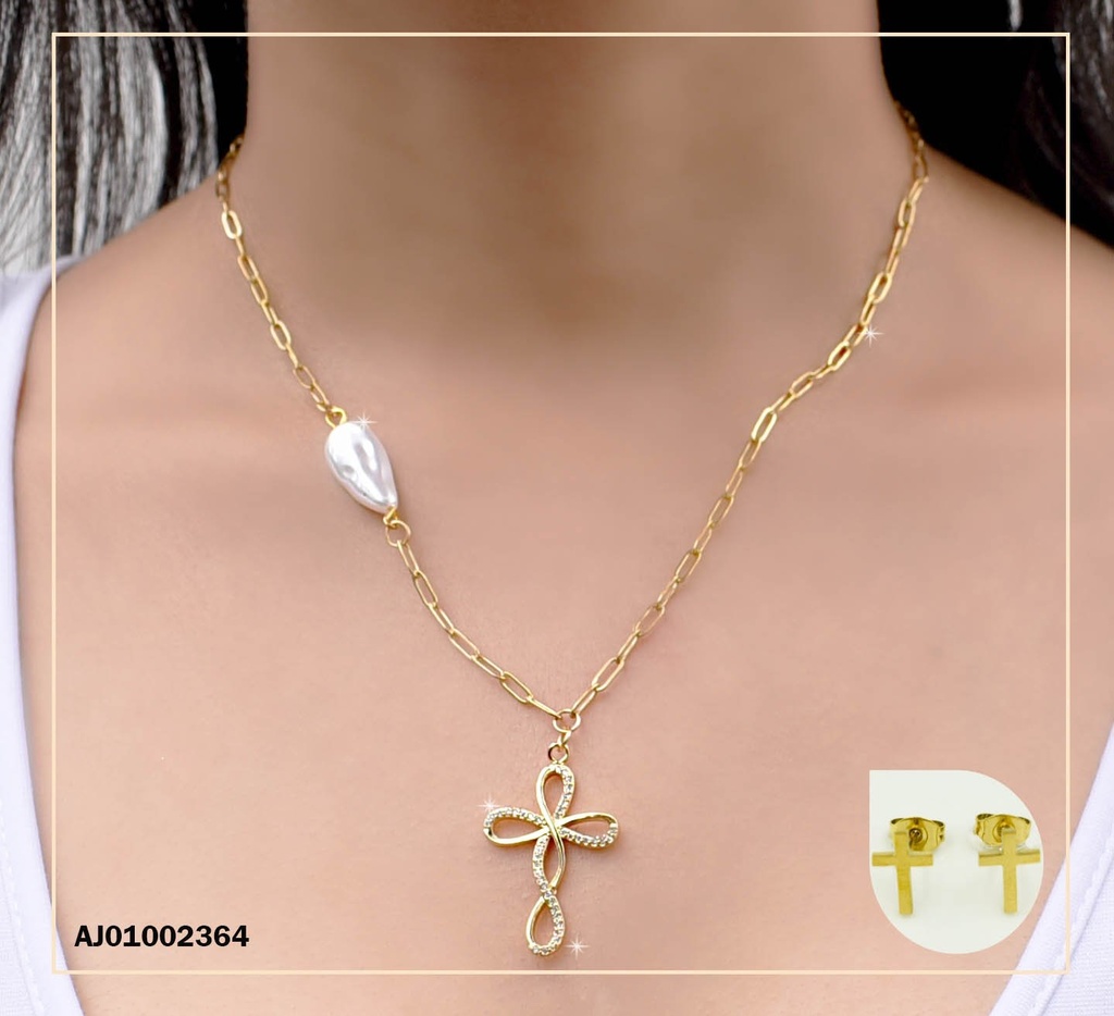 JUEGO CRUCES DIJE CRUZ DE INFINITOS C/ZIRCONIAS