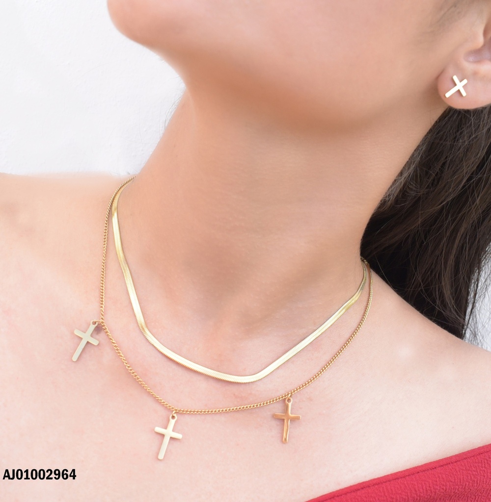 JUEGO CRUCES DOBLE CAD. DIJES 3 CRUCES