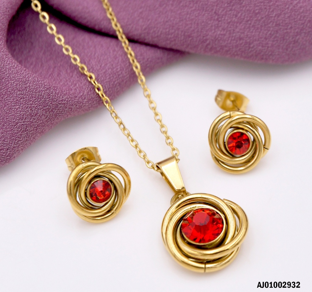 JUEGO CÍRCULOS ENTRELAZADOS DOR. ZIRCONIA RD ROJA