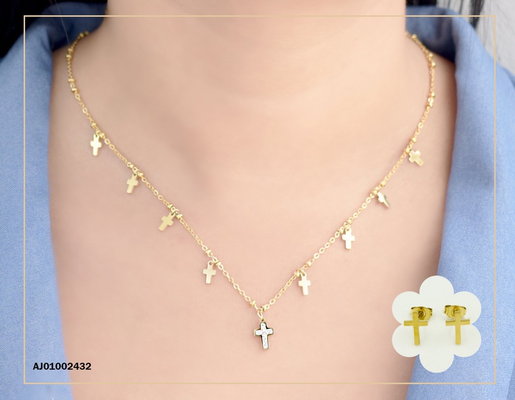 JUEGO DE CRUCES, CADENA VARIAS CRUCES 1 C/ZIRCONIAS