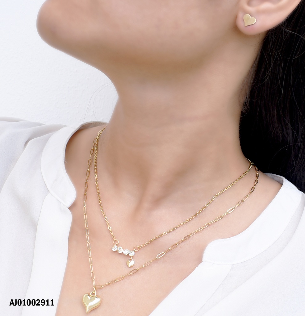 JUEGO DETALLES CORAZONES DOBLE CAD. DIJES "LOVE"/♥INFLADO