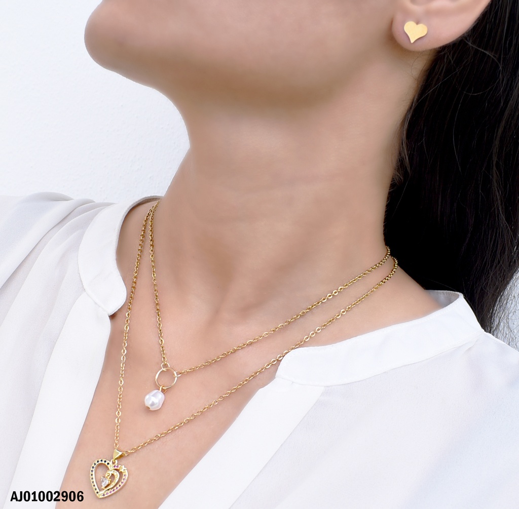 JUEGO DETALLES CORAZONES DOBLE CAD.DIJES:PERA BLANCA/CROQUI♥ C/ZIRC (P.E.NOV2025)